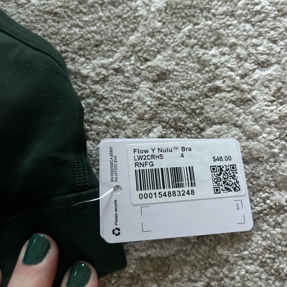 lululemon athletica Dark Green Sports Bra size 4 (a-c cups) - Picture 2 of 5
